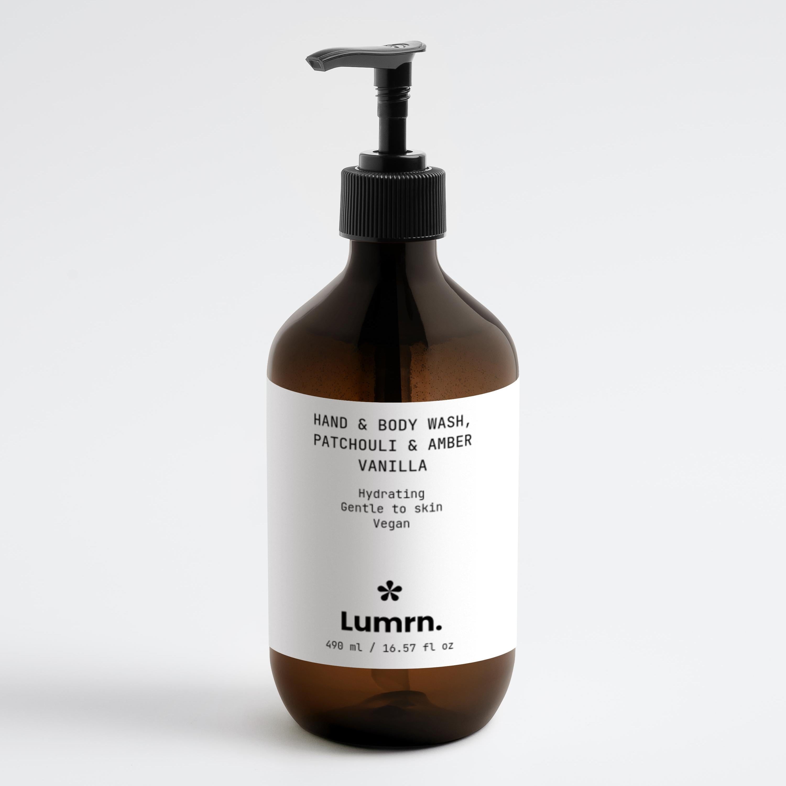 Lumrn.™ Hand & Body Wash, Patchouli & Amber Vanilla